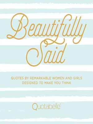 cover image of Beautifully Said